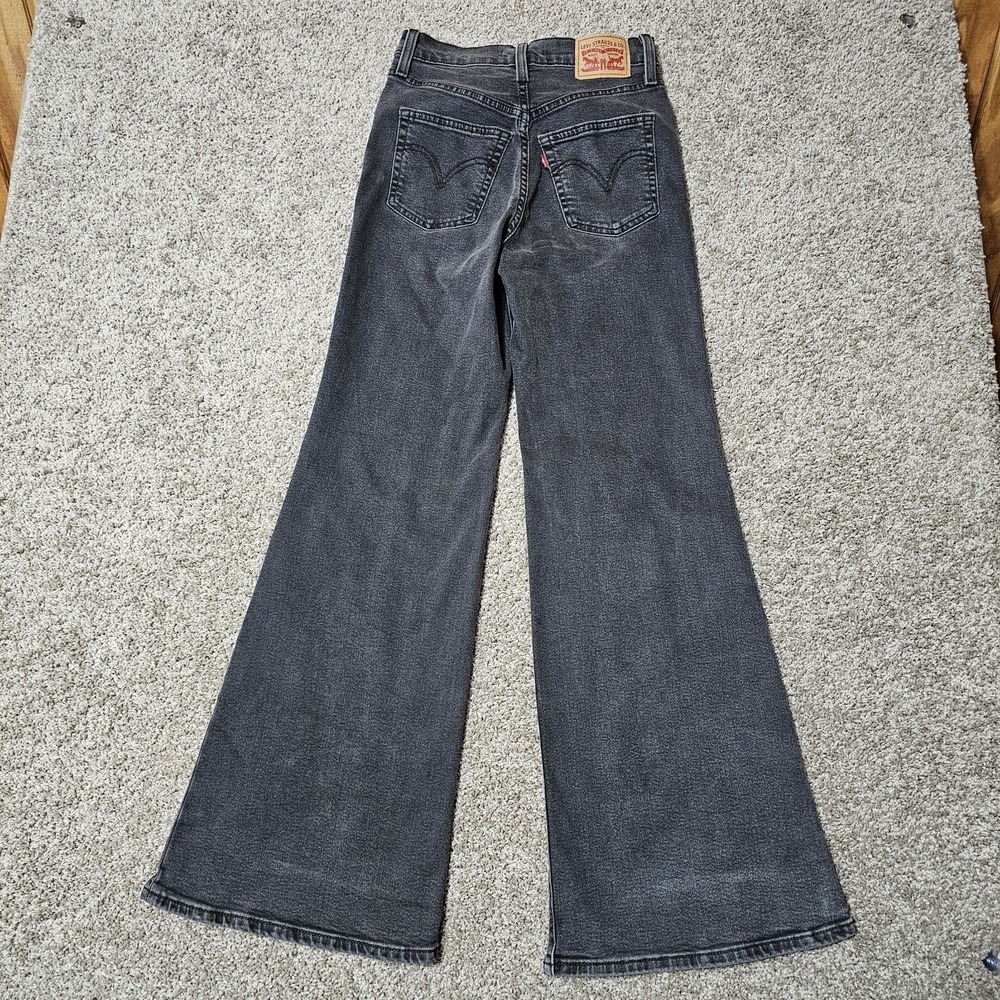 Levi's Women's Flare Jeans in Dark Gray - Picture 4 of 9